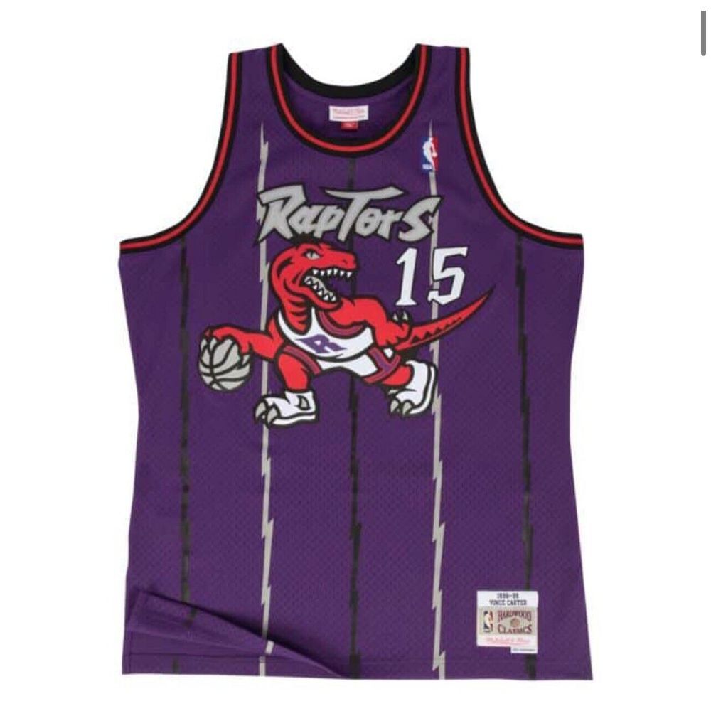 ✅Mitchell & Ness Toronto Raptors Mens L Vince Carter Jersey New Swingman